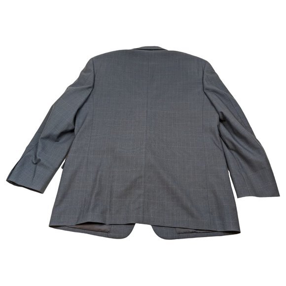 Pierre Balmain Paris Marseille Gray Plaid Suit Jacket Single-breasted 46L - Picture 3 of 16